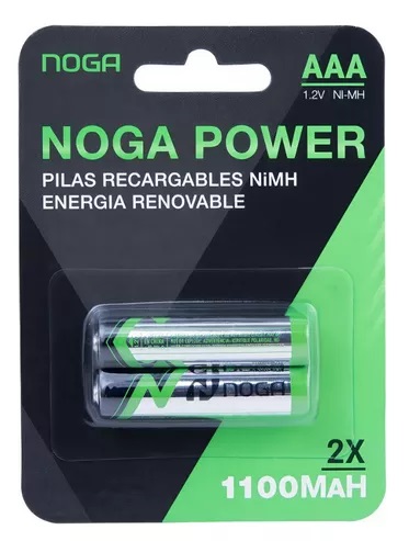 PILAS RECARGABLES AAA X 2 UNID 1100- NP-AAAM 1100B   - NOGA NET